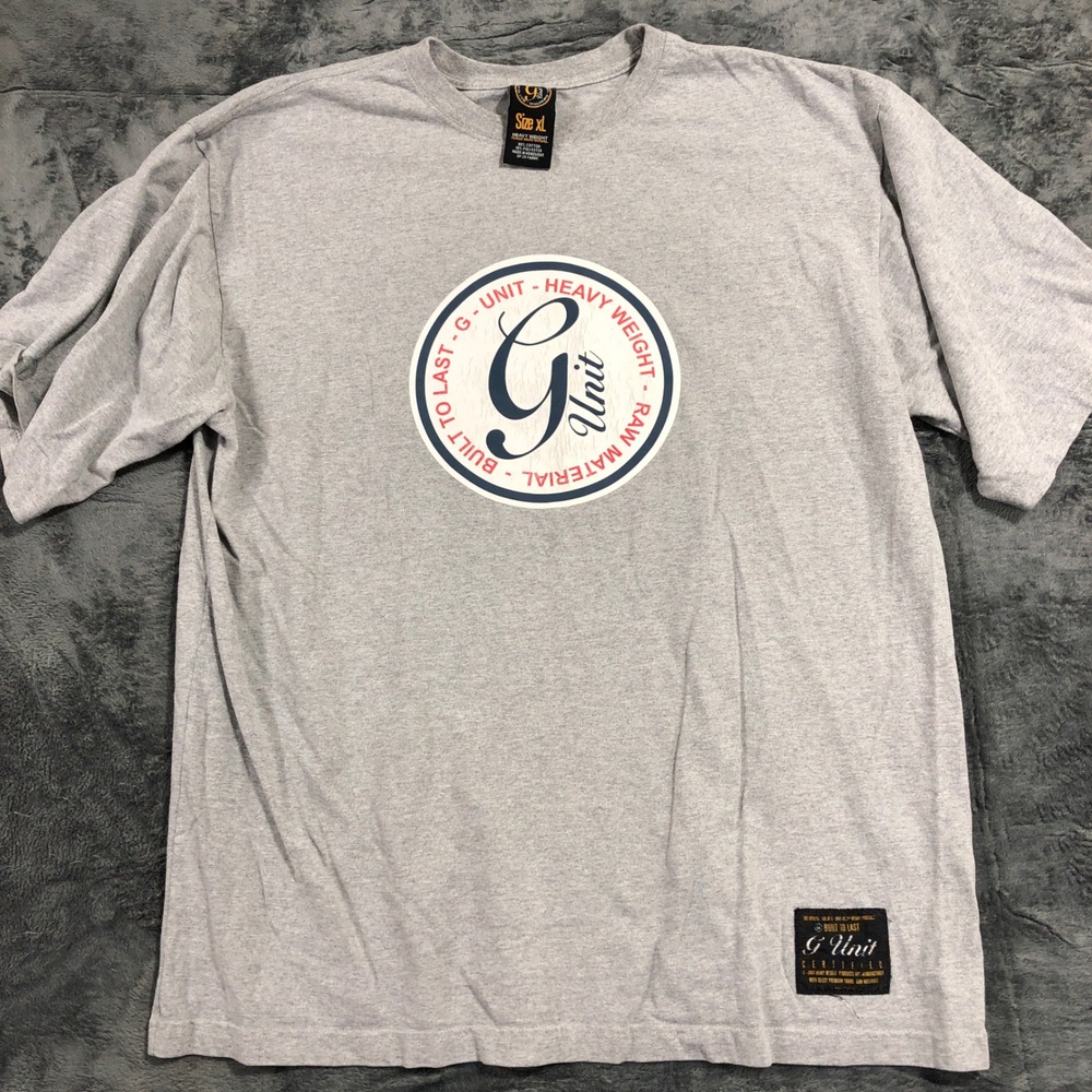 G-Unit T-Shirt Mens XL Gray Good Heavy Weight Raw Material Graphic Tee